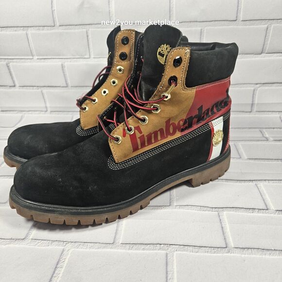 Timberland Men's 6" Premium waterproof Boots Red/Beige/Black Size 13M - Picture 1 of 16